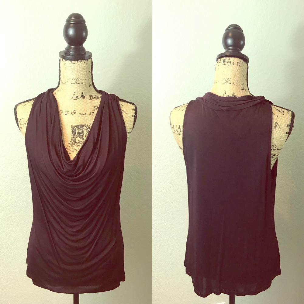 Burgundy dressy tank by Ann Taylor Sz LP